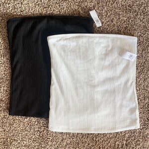 2 Pack Old Navy Black and White Ribbed Tube Tops